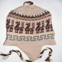 Chullo de alpaca indigo